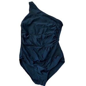 Black one shoulder swimsuit
